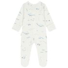 Baby Boys White & Blue Babygrows ( 4 Pack ), 5, hi-res