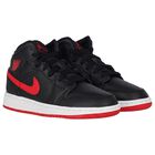 Black, White & Red Air Jordan 1 Mid Trainers, 10, hi-res