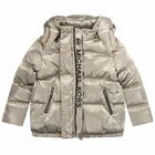 Girls Gold Logo Puffer Jacket, 1, hi-res