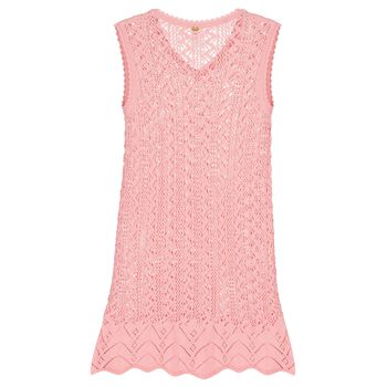 Girls Pink Knitted Dress
