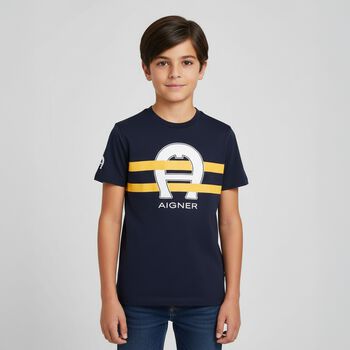 Boys Navy Blue Logo T-Shirt