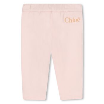 Younger Girls Pink Logo Joggers