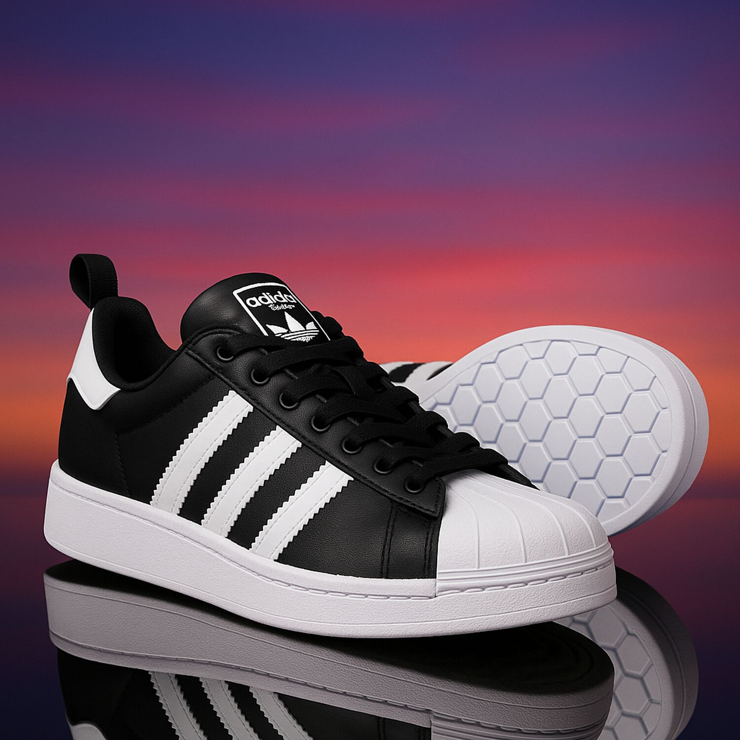 Black & White Comfort Closure Superstar Trainers, 1, hi-res image number null