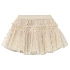 Younger Girls Beige Tulle Skirt, 3, hi-res
