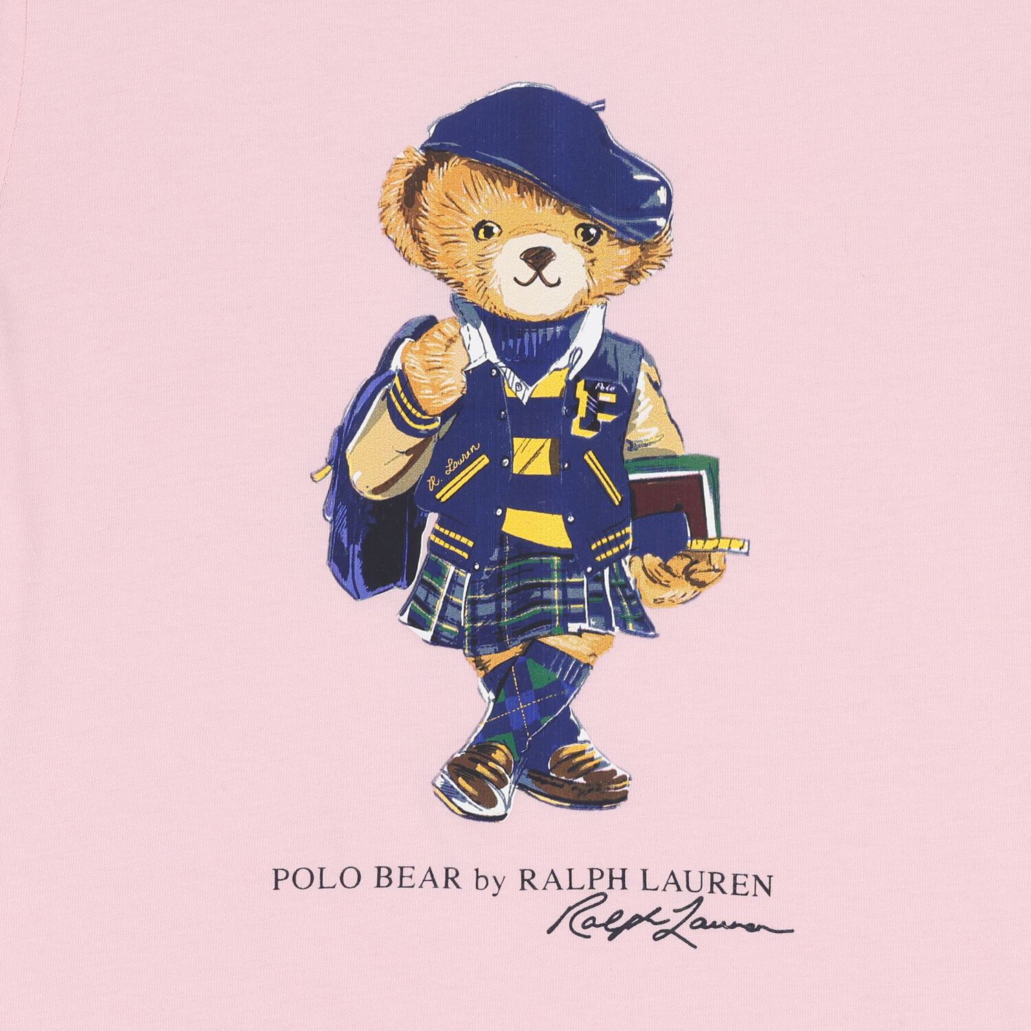 Girls Pink Polo Bear T-Shirt, 1, hi-res