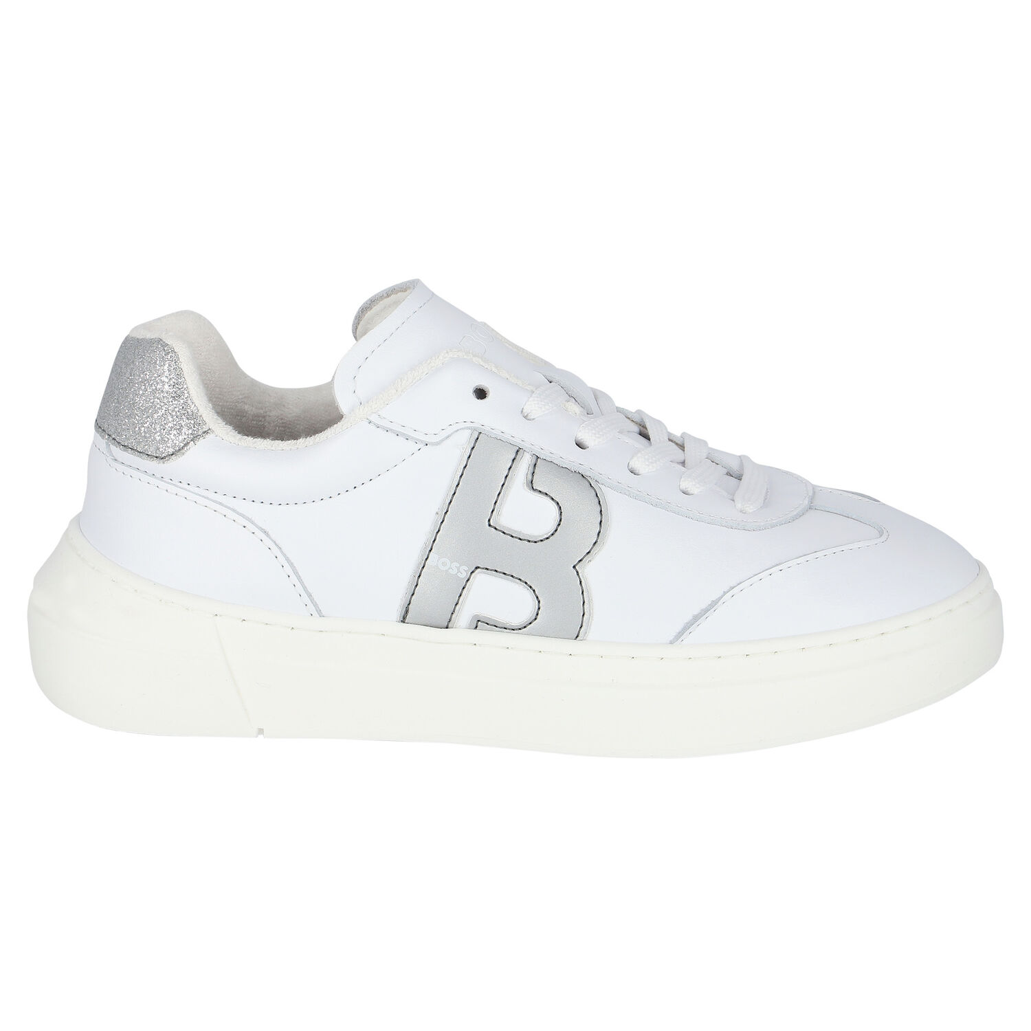 Girls White Logo Trainers, 1, hi-res image number null