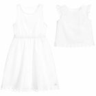 Girls White Ezel Dress, 1, hi-res