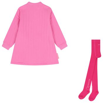 Girls Pink Heart Dress Set