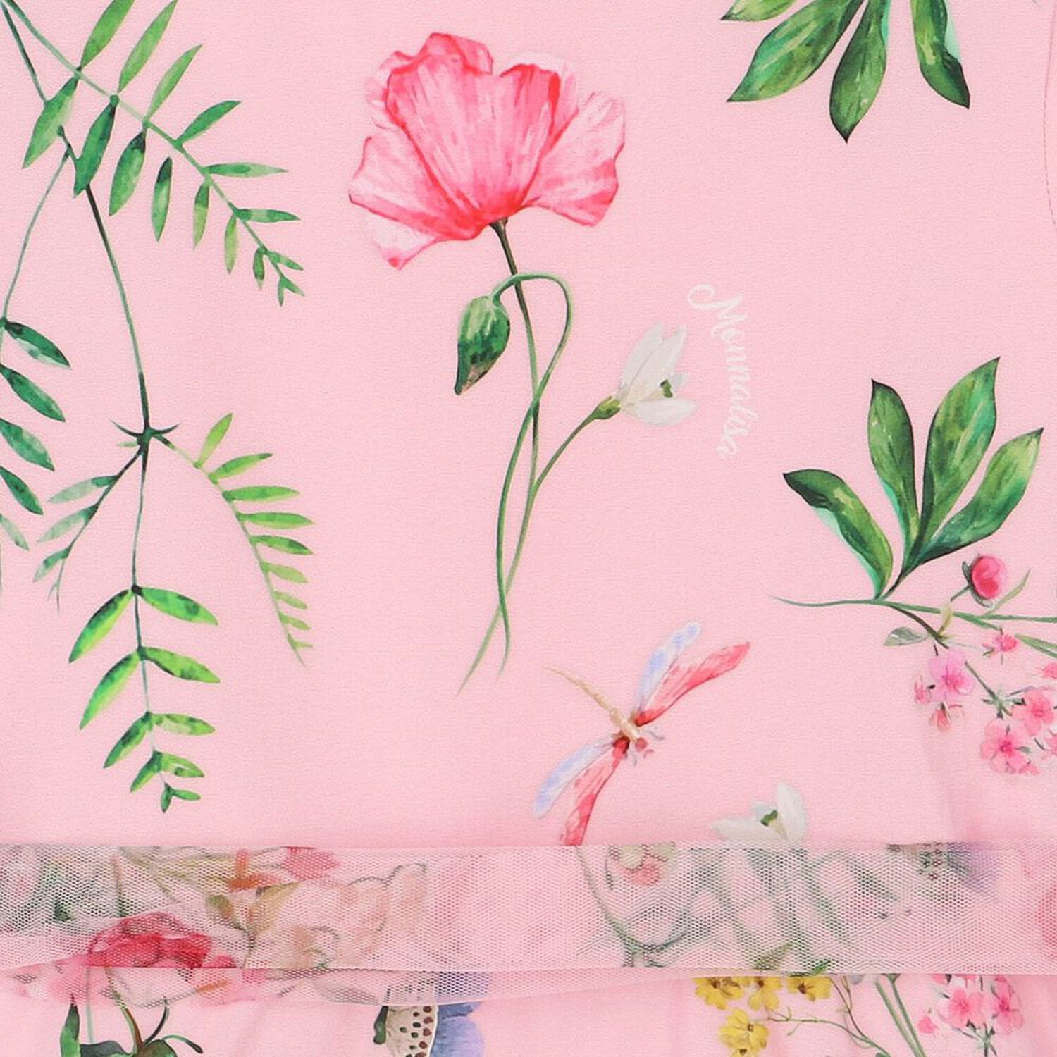 Girls Pink Floral Dress, 1, hi-res