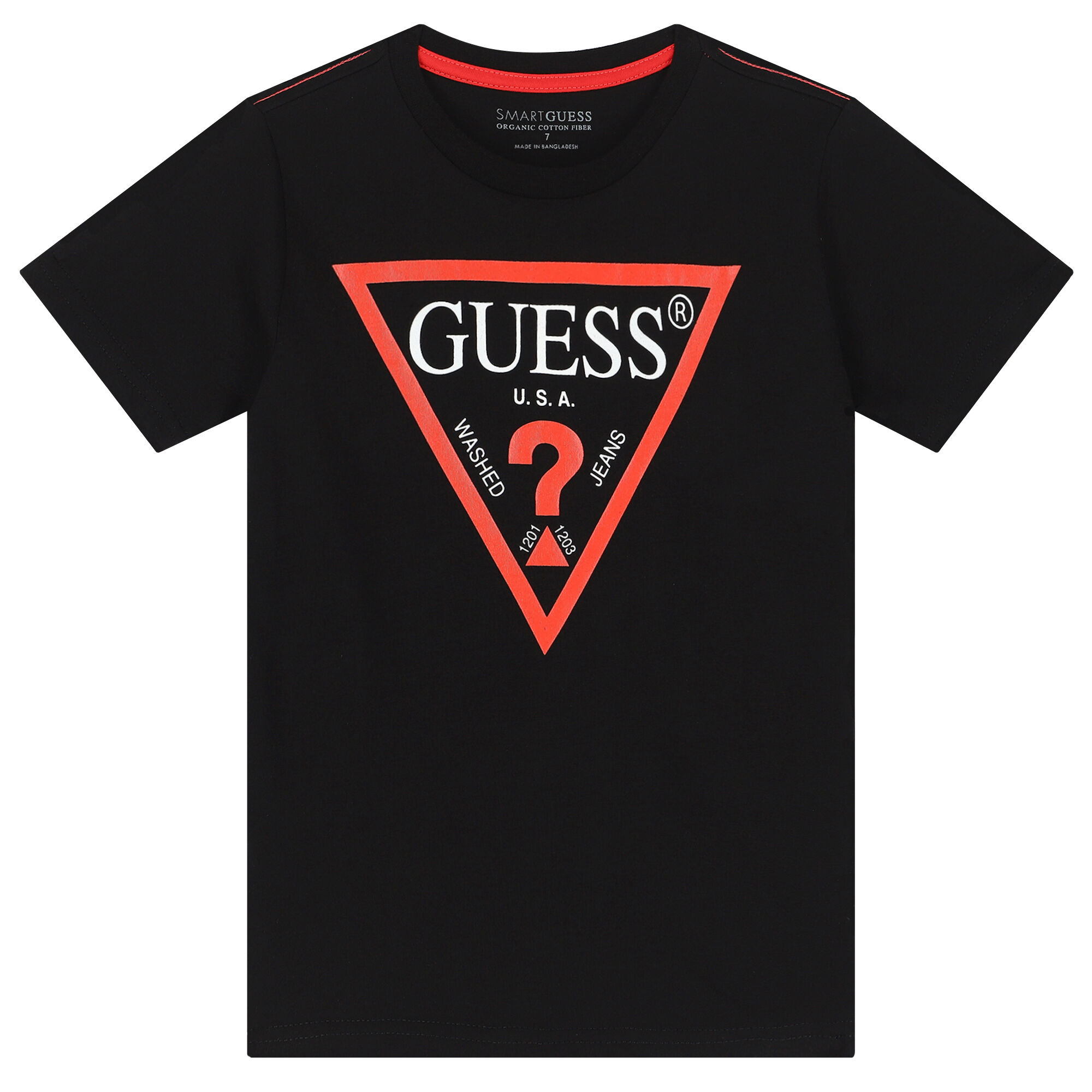 Guess Boys Black Logo T Shirt Junior Couture UK
