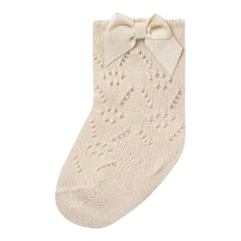 Baby Girls Beige Knitted Bow Socks