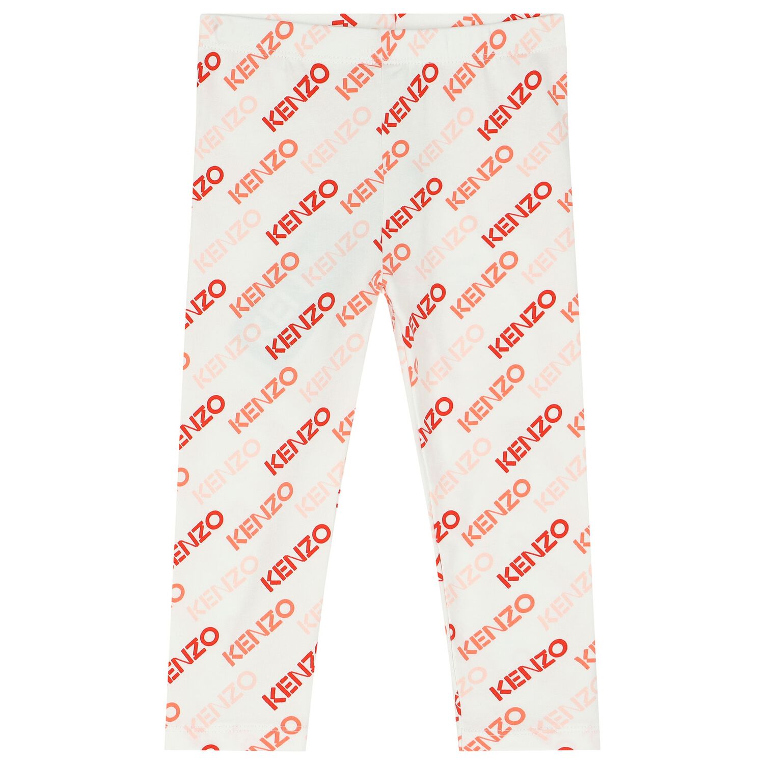 Younger Girls Ivory & Pink Logo Leggings, 1, hi-res