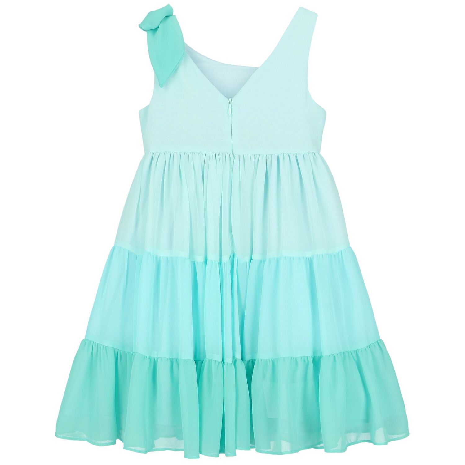 Girls Turquoise Chiffon Dress, 1, hi-res image number null