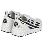 White & Black Logo Trainers, 1, hi-res