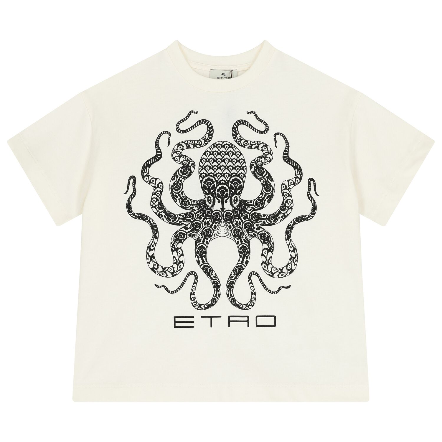 Boys Ivory & Black Octopus T-Shirt             , 1, hi-res
