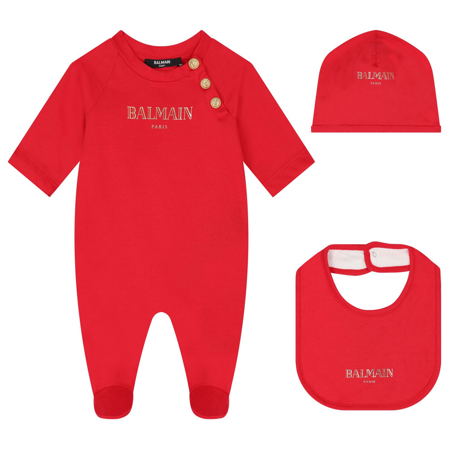 Red & Gold Logo Babygrow Gift Set, 2, hi-res
