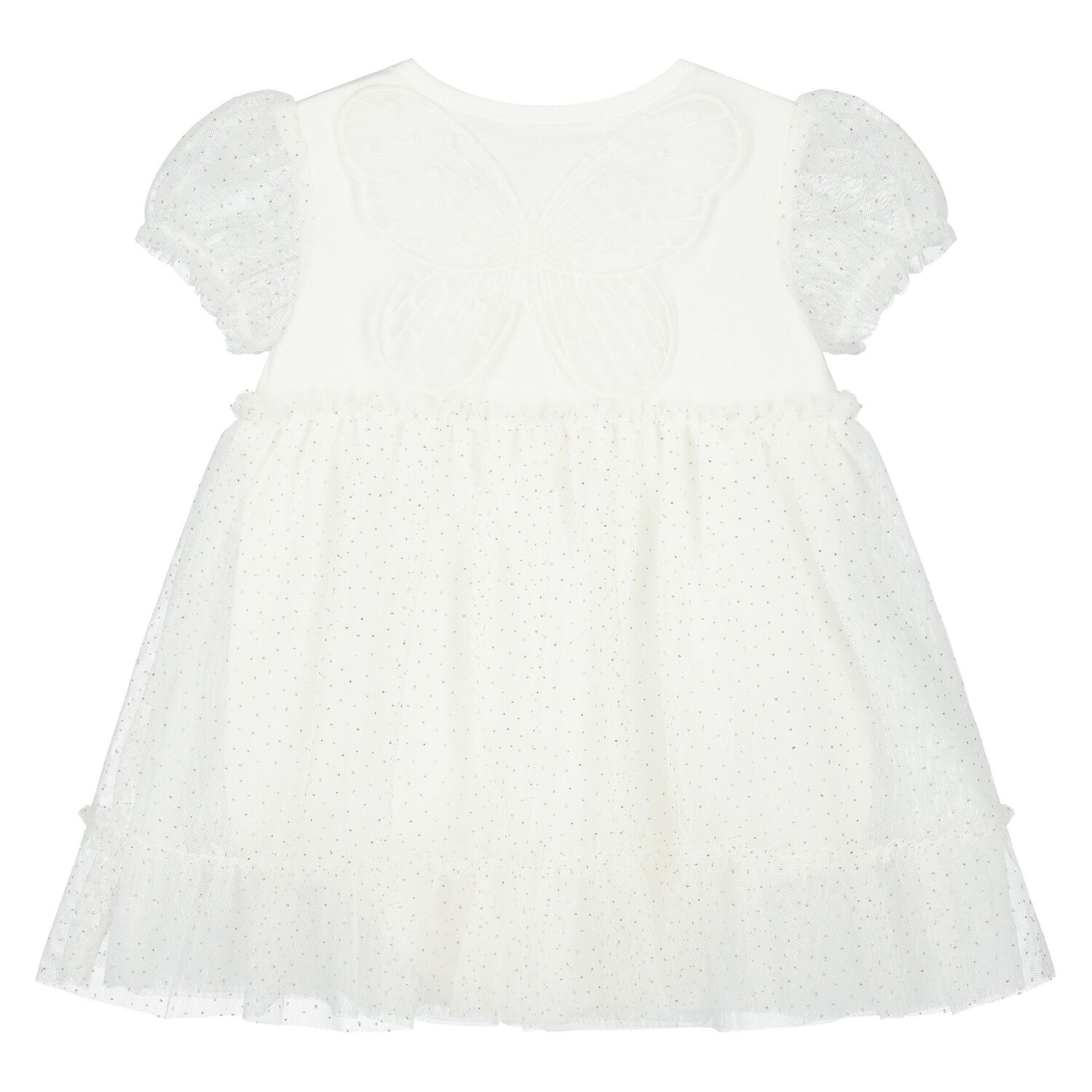 Baby Girls Ivory Butterfly Bodysuit Dress Set, 2, hi-res