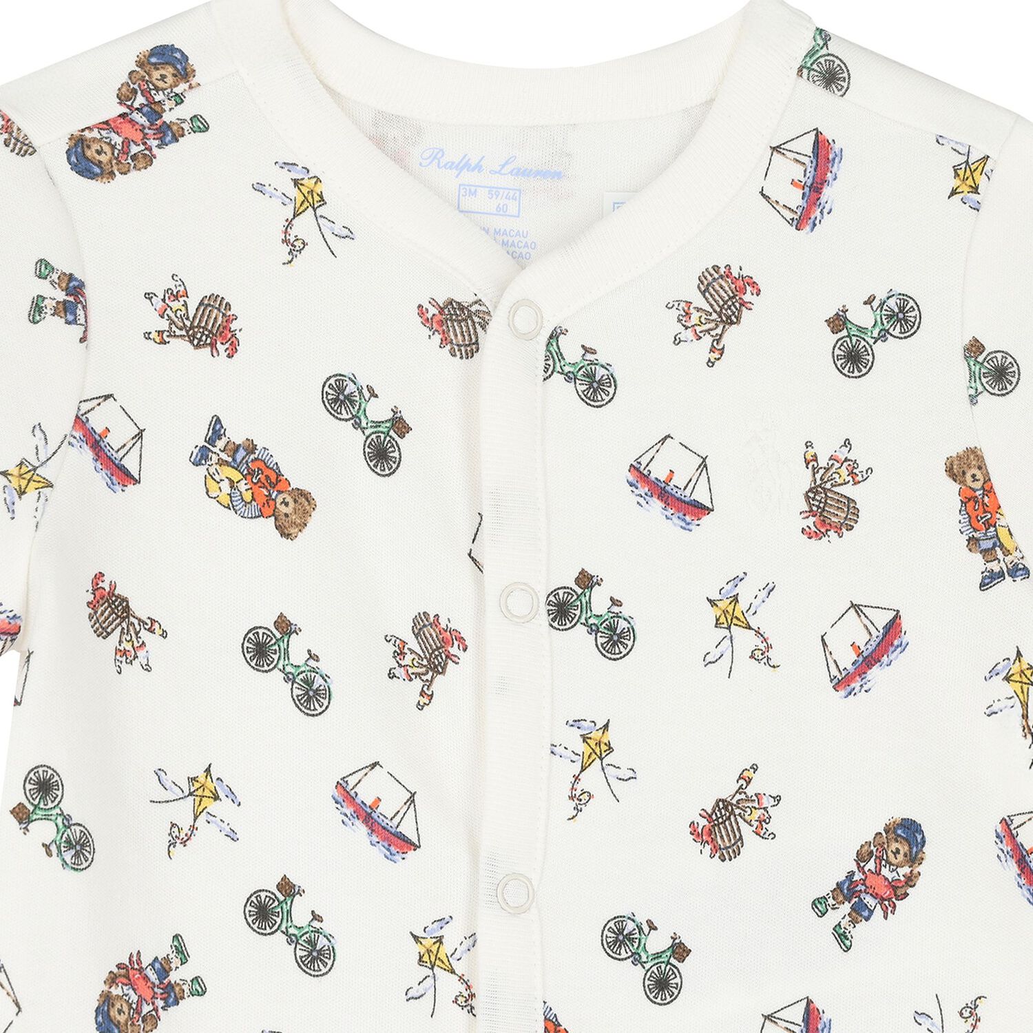 Baby Boys Ivory Playful Bear Baby Romper, 1, hi-res