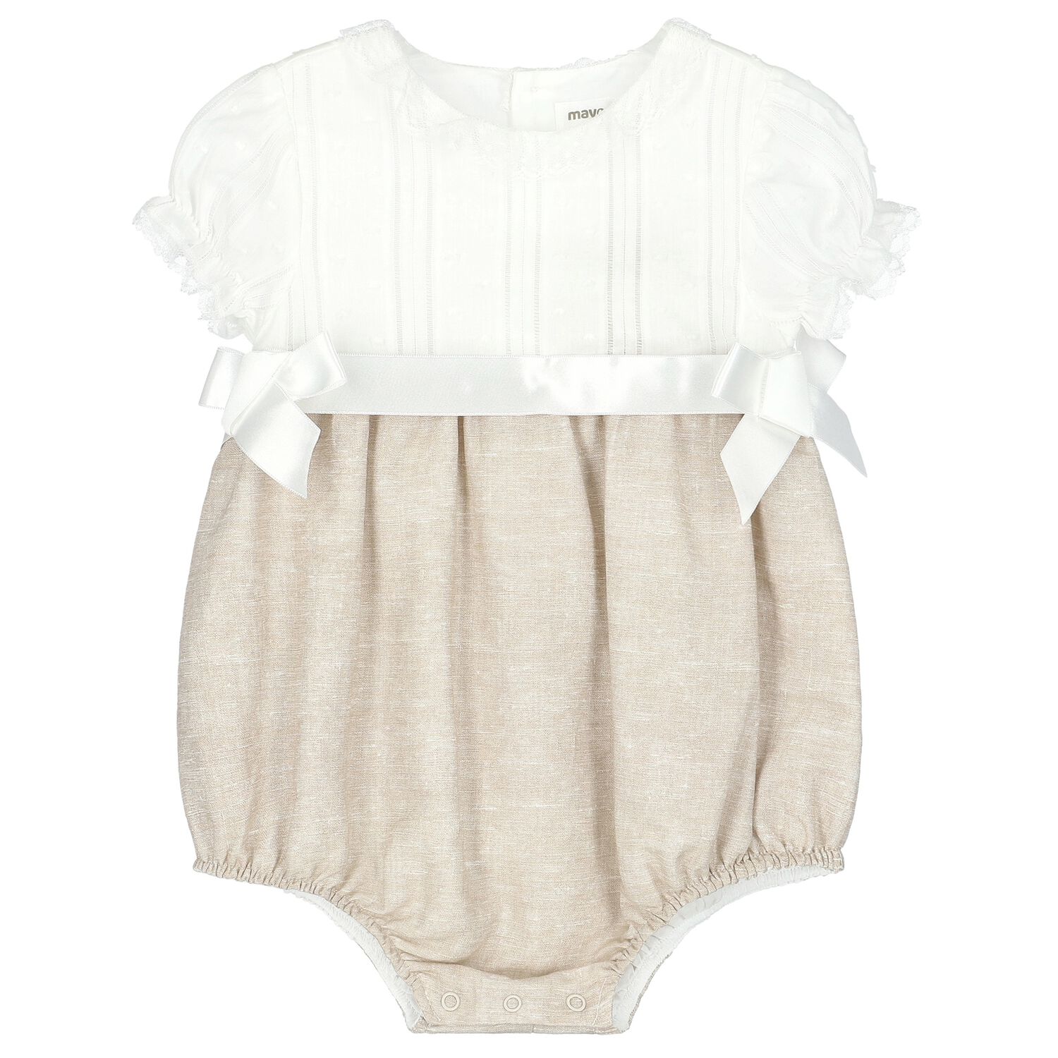 Baby Girls Ivory & Beige Romper, 1, hi-res image number null