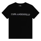 Boys Black Logo T-Shirt, 1, hi-res