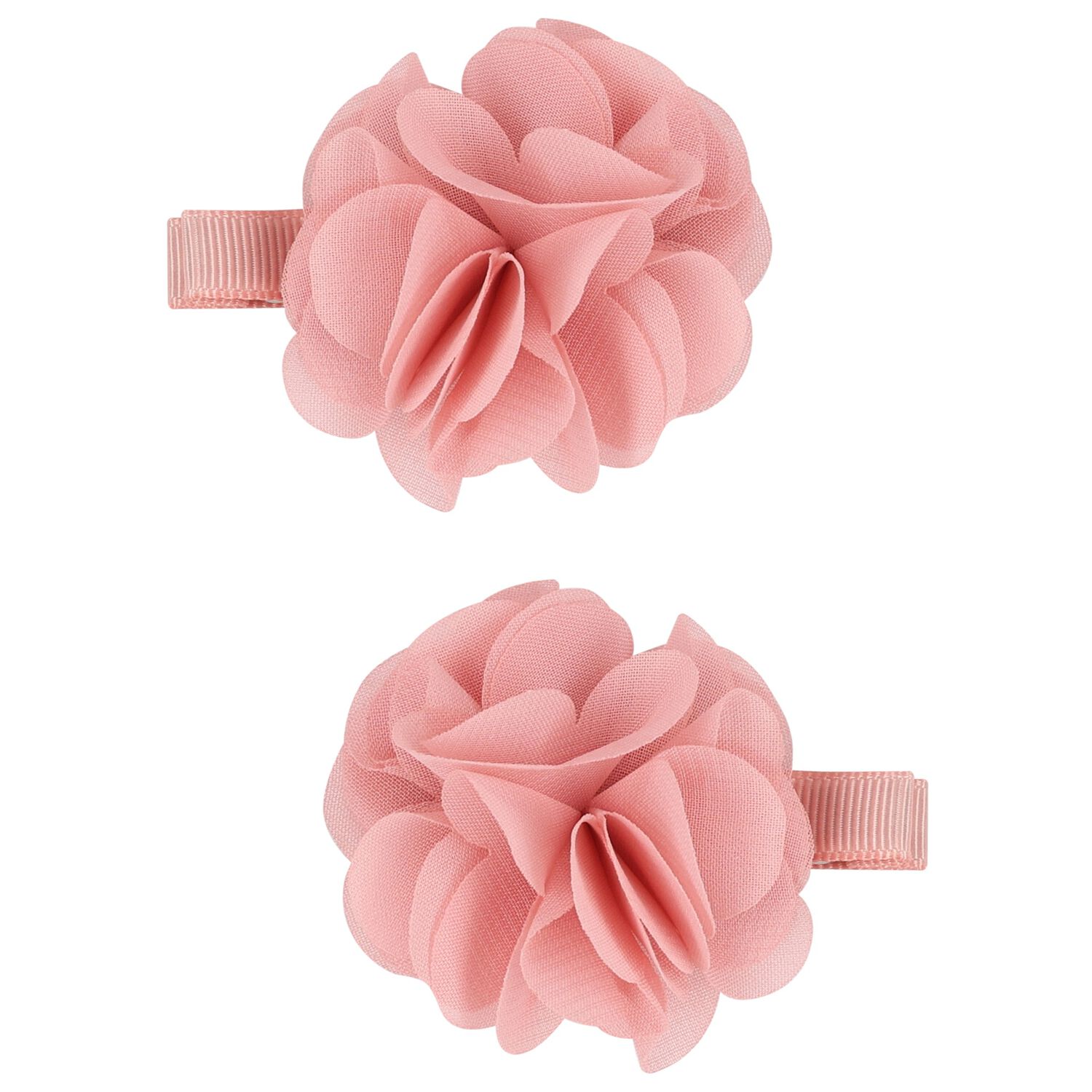 Girls Pink Flower Hairclips ( 2 Pack ), 2, hi-res