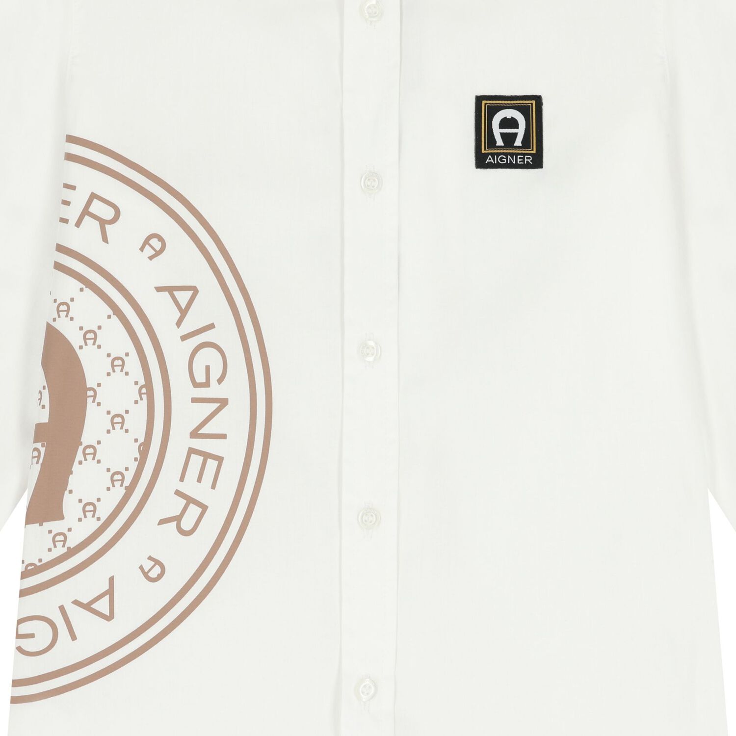 Boys White Logo Shirt, 2, hi-res