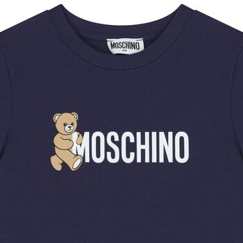 Navy Blue Teddy Bear Logo T-Shirt