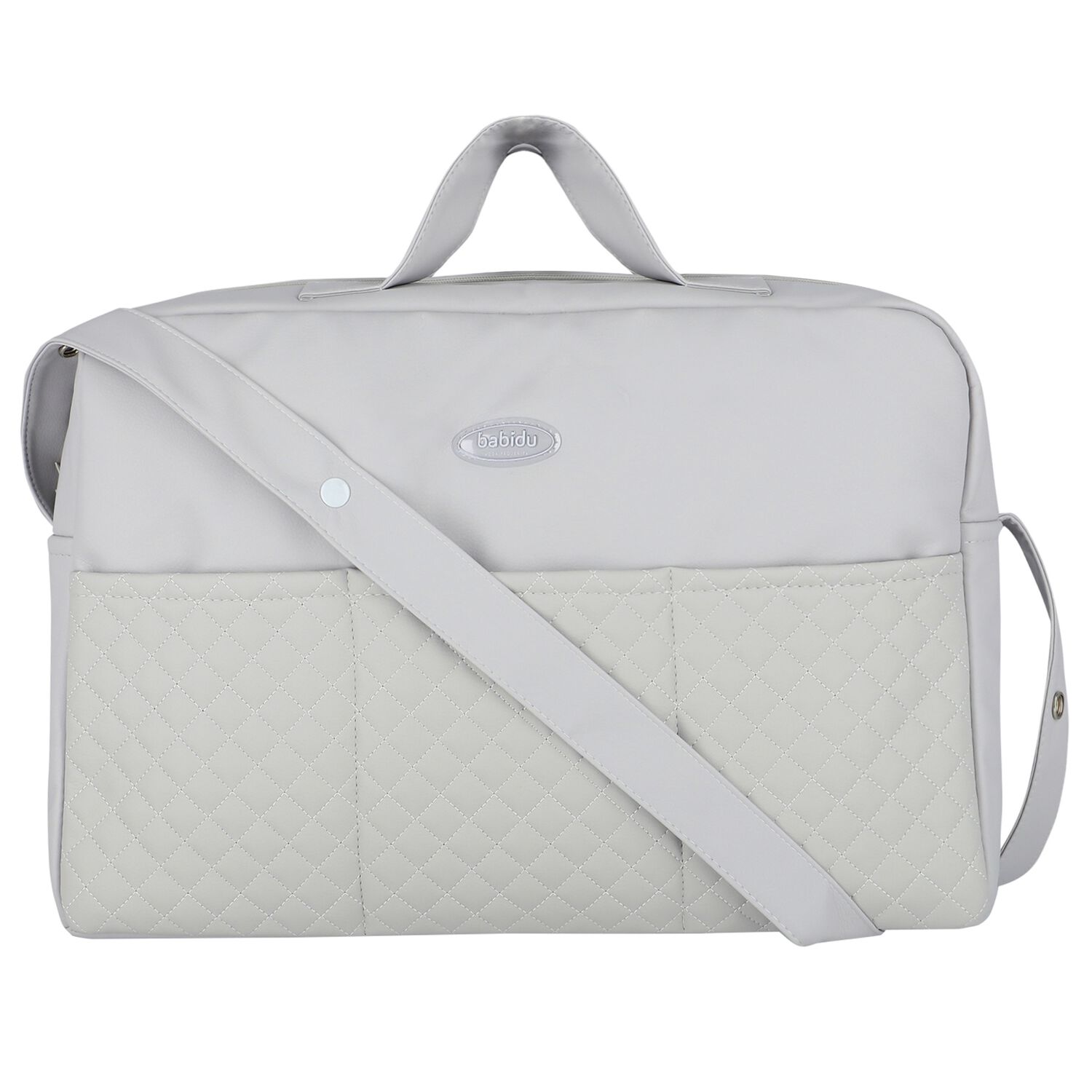 Grey Quilted Baby Changing Bag, 3, hi-res image number null