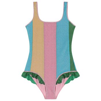 Girls Rainbow Stripe Lumiere Swimsuit