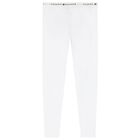 Girls White & Navy Blue Cotton Leggings ( 2-Pack ), 1, hi-res