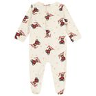 Ivory Teddy Bear Logo Babygrow, 2, hi-res