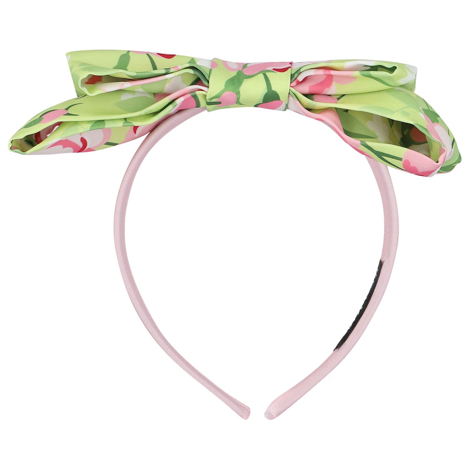 Girls Green Floral Headband, 3, hi-res
