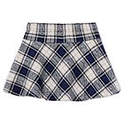 Girls Grey & Blue Check Skirt, 2, hi-res