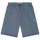 Boys Blue Cotton Shorts Set, 1, hi-res