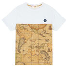 Boys White & Beige Geo Map T-Shirt, 1, hi-res