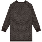 Girls Brown Logo Sweatshirt Dress, 1, hi-res