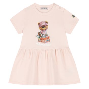 Younger Girls Pink Teddy Bear Dress