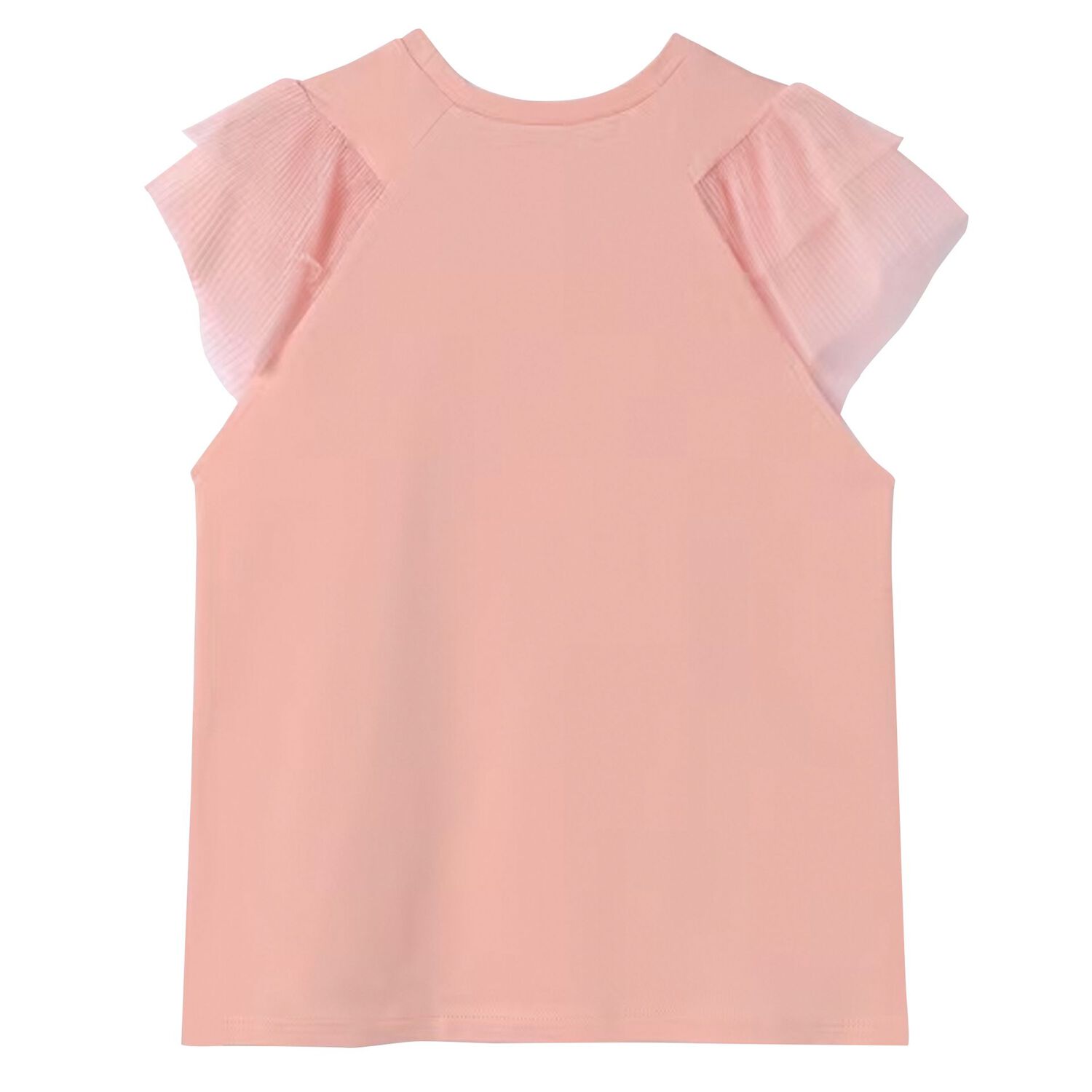 Girls Pink Tulle Sleeved Top, 1, hi-res image number null