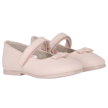 Younger Girls Pink Bow Ballerina Shoes