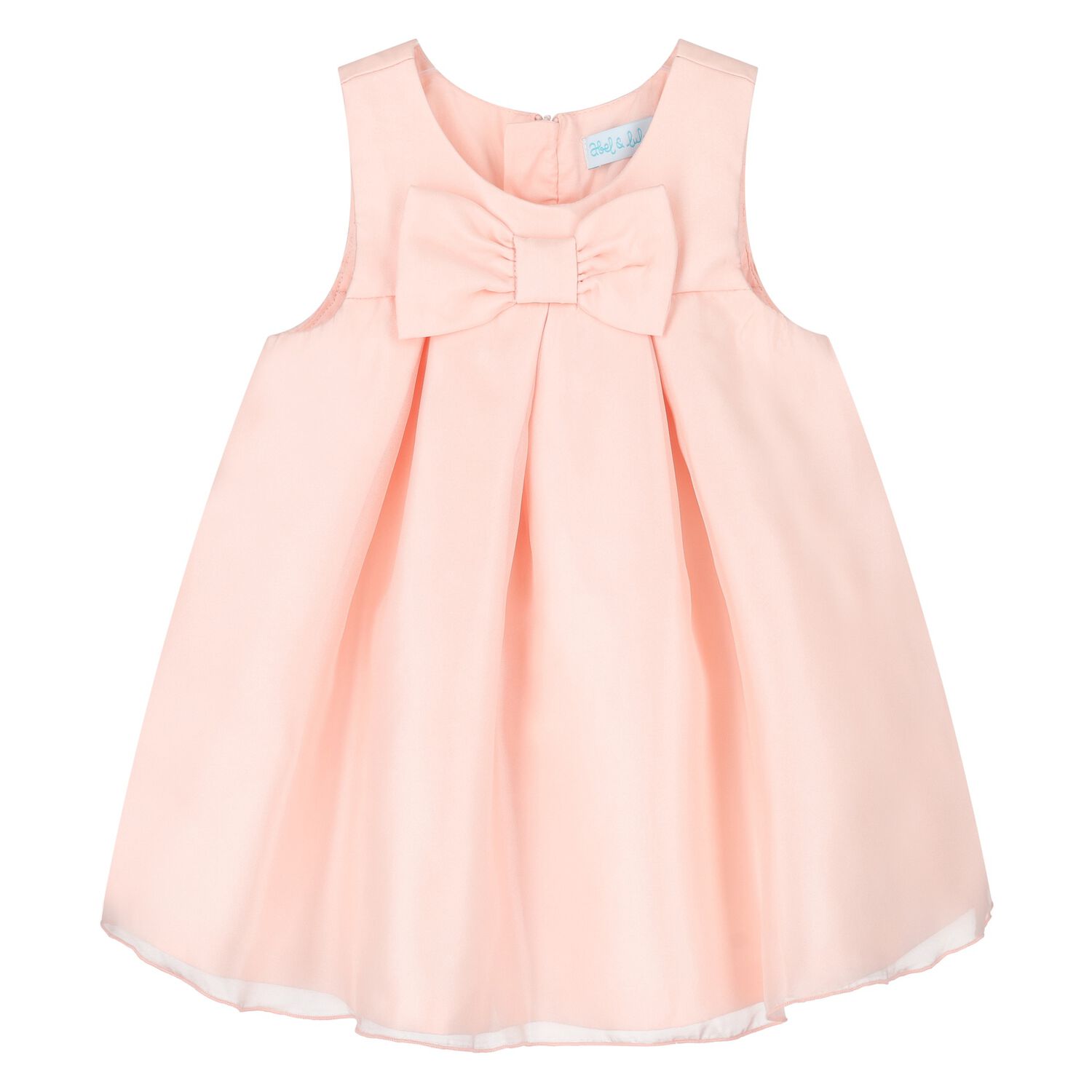 Younger Girls Pink Organza Dress, 1, hi-res