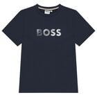 Boys Navy Blue Logo T-Shirt, 2, hi-res