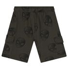 Boys Ivory & Green Spiderman Shorts Set, 1, hi-res