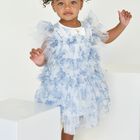 Baby Girls Blue Tulle Dress, 2, hi-res