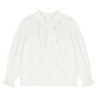 Girls White & Beige Embellished Skirt Set , 1, hi-res