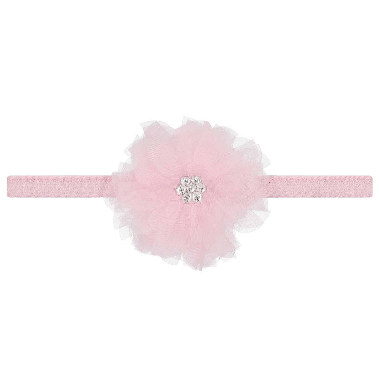 Baby Girls Pink Tulle Flower Headband, 1, hi-res
