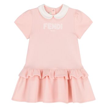 Younger Girls Pink Logo Dress
