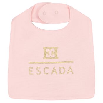 Baby Girls Pink Logo Bib