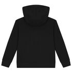 Boys Black Logo Hooded Top, 1, hi-res
