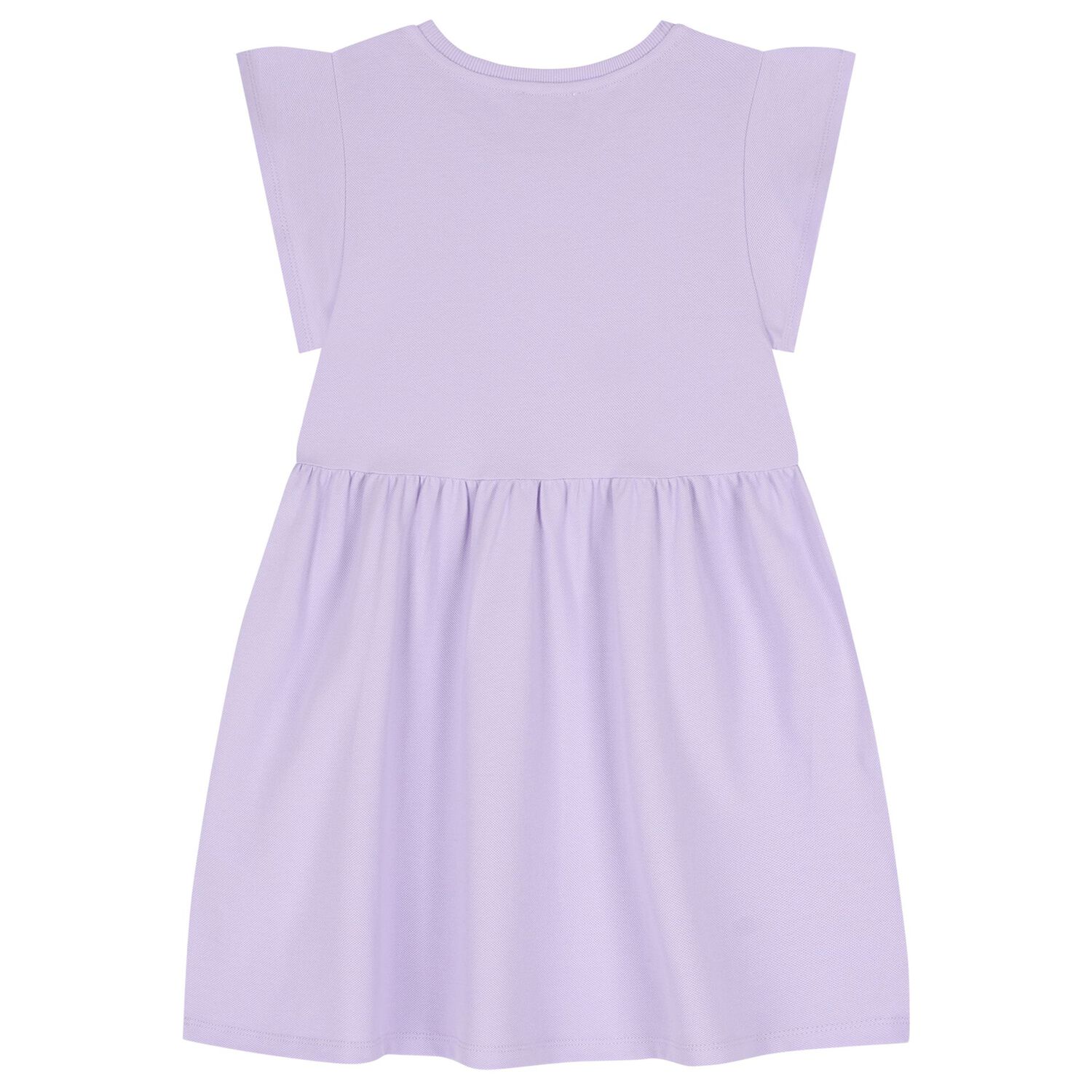 Girls Purple Teddy Bear & Flowers Dress, 3, hi-res