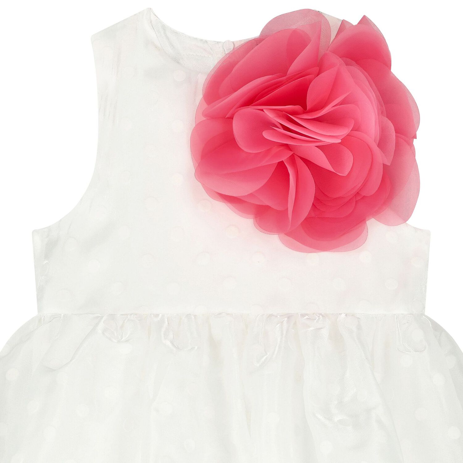 Girls White & Pink Flower Dress, 1, hi-res image number null